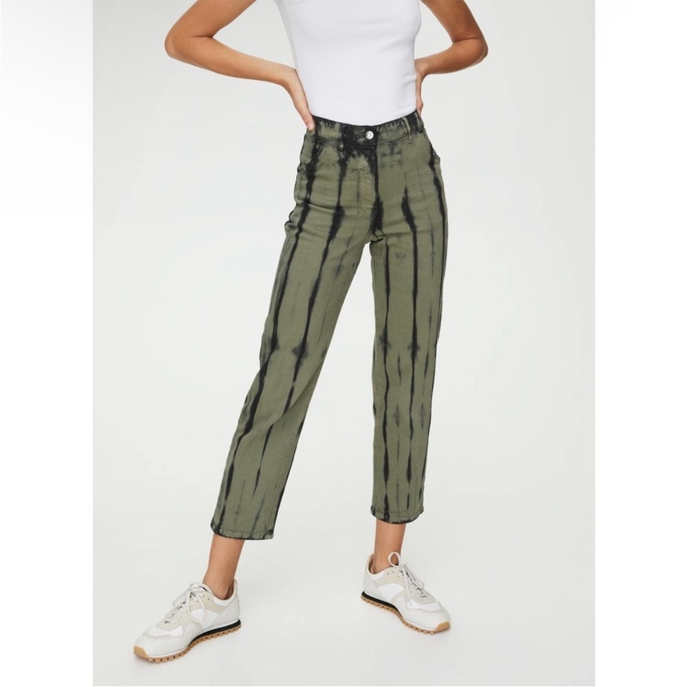Aritzia Wilfred Free Kelsey Pant High Rise Straight Leg Tie Dye Jeans